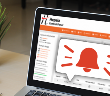 Hepsia Control Panel usage alerts